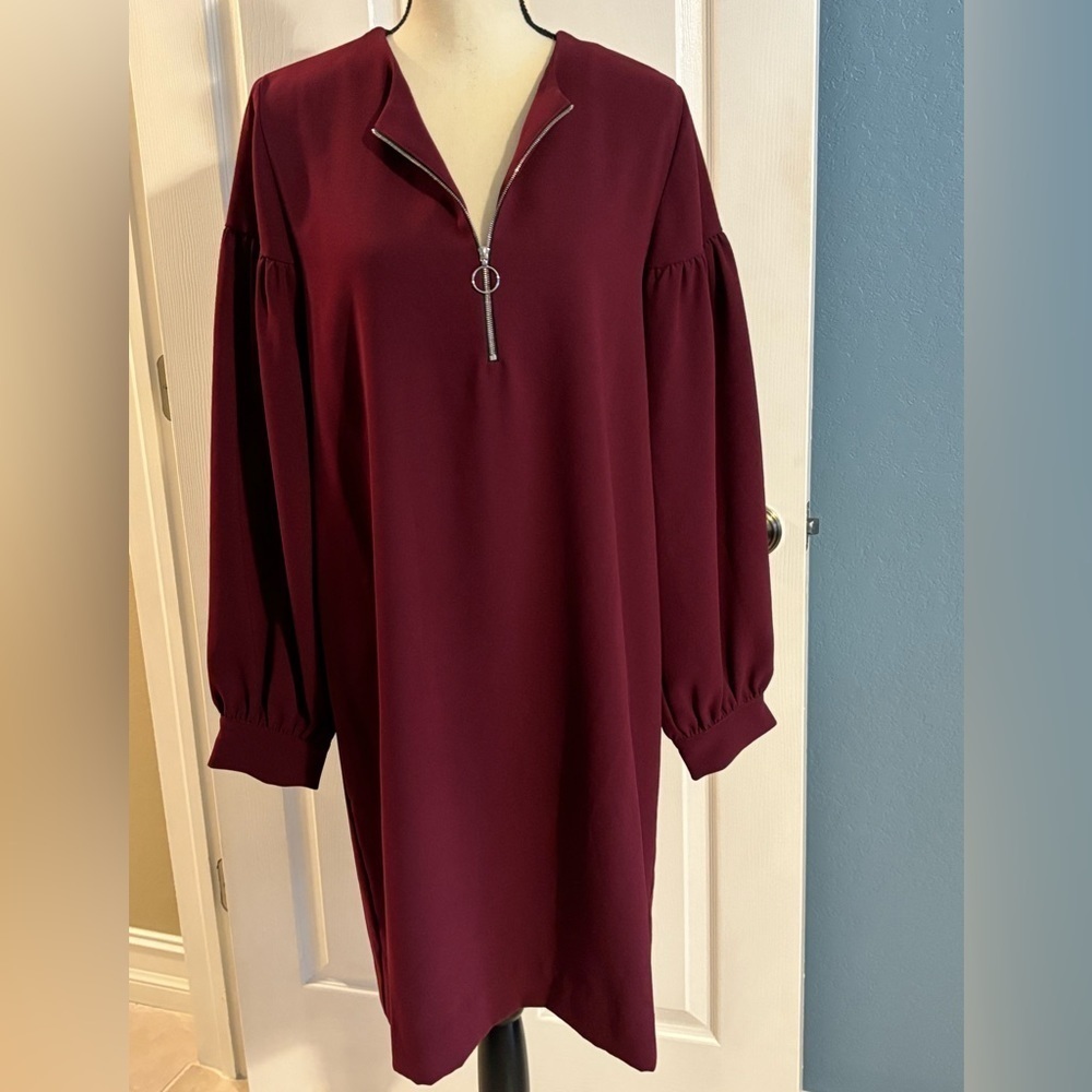 Karen Kane Berry Mountain Puff Sleeve Dress. Sz XL NWT